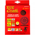 Sanding Disc 150mm 240 Grit With Holes 10/pk Hook And Loop