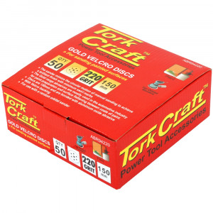 Gold Disc (50 Pieces) 220 Grit 150mm X 6+1 Holes Hook And Loop