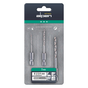 Drill Bit Set 3 Piece Hex Shank Super 2-3-4mm