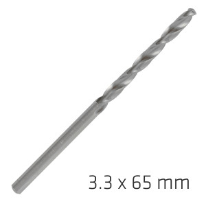 ALPEN Pro Hss 3.3mm Drill Din 338 Rn 135 Split Point Plastic Wallet (