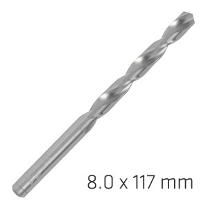 ALPEN Pro Hss 8mm Drill Din 338 Rn 135 Split Point Plastic Wallet