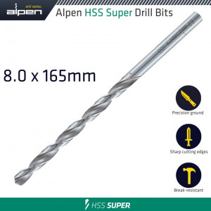 Hss Drill Bit Long 8 X 165mm Bulk