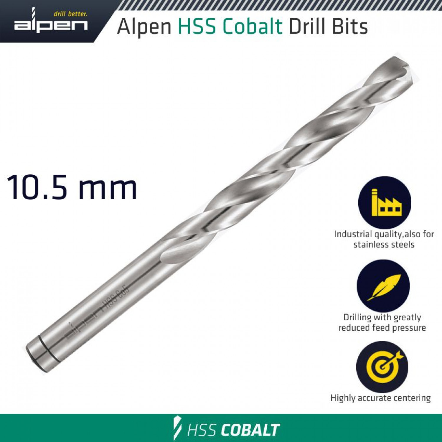 Hss Cobalt Din 338 10.5mm Bulk
