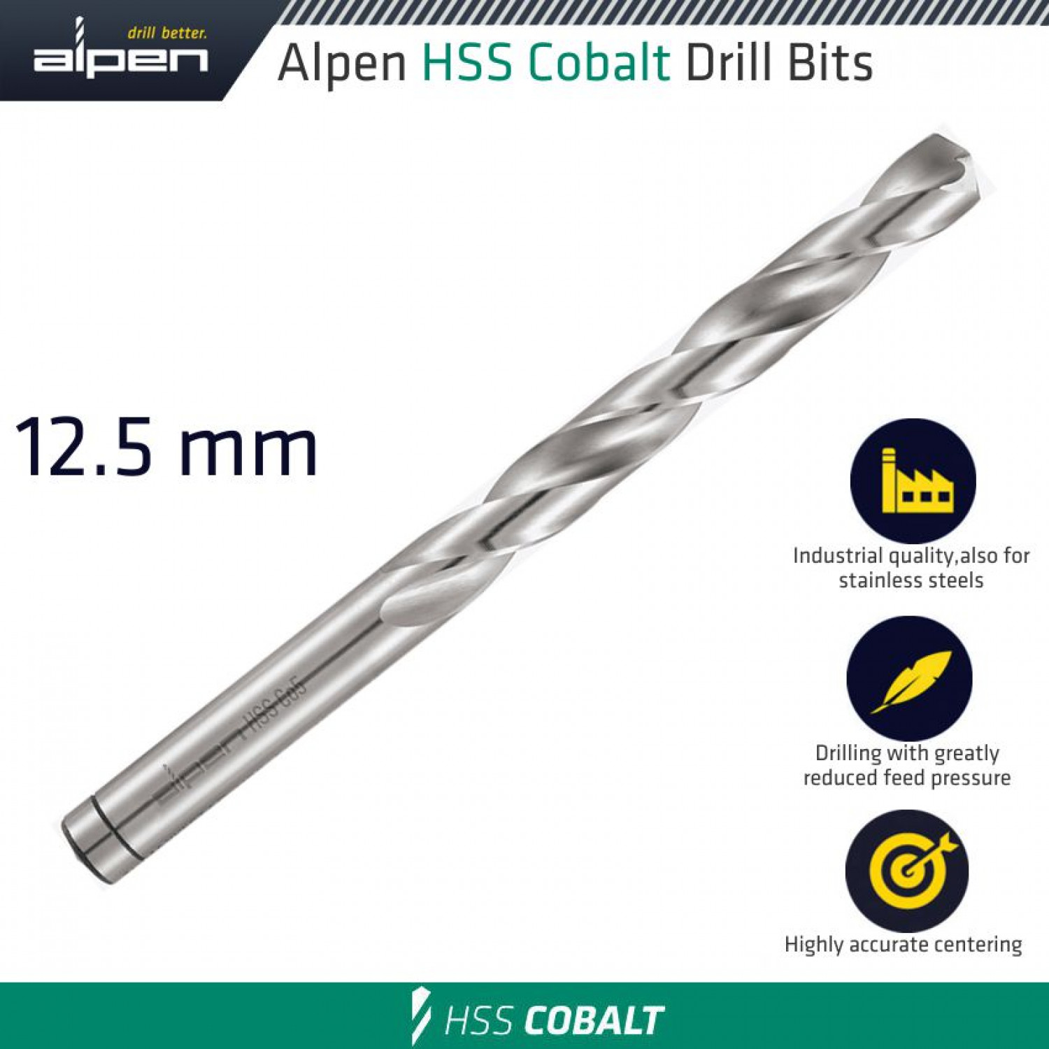Hss Cobalt Din 338 12.5mm Bulk