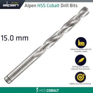 Hss Cobalt Din 338 15mm Bulk
