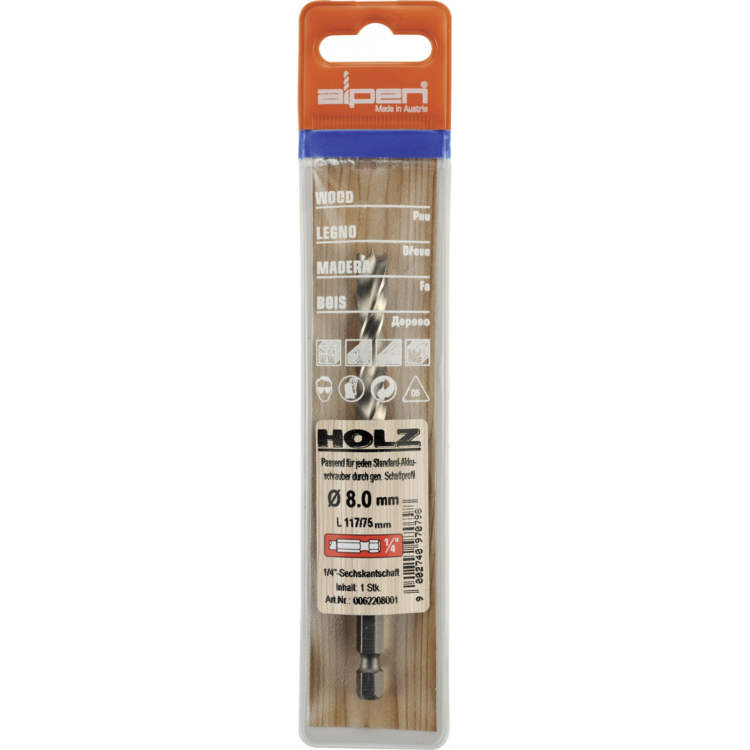 Hss Wood Bit 6mm Hex Shank