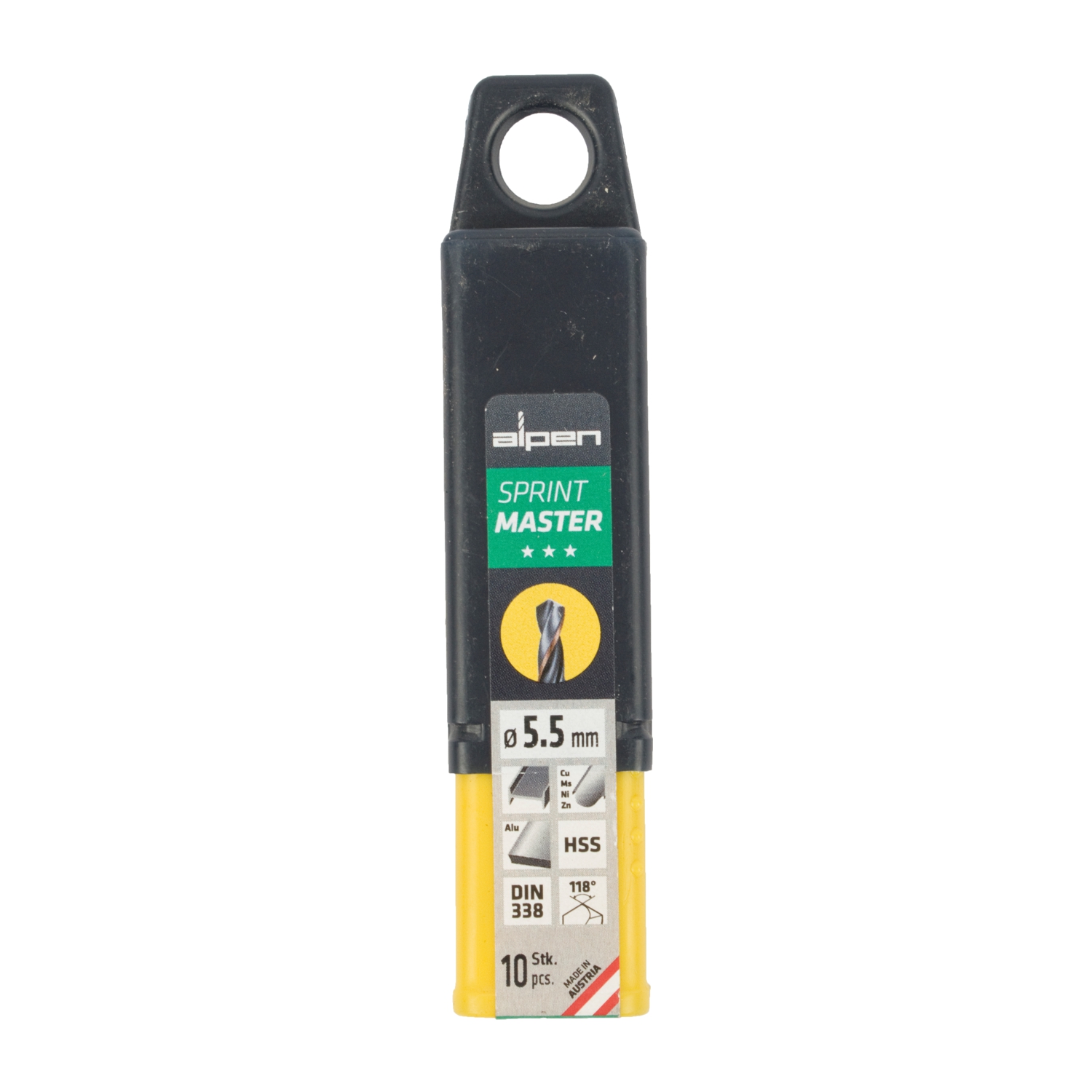 Hss Sprint Master 5.5mm 10-pack Hang Tag Din 338 ALPEN Drill Bits