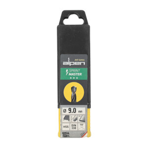 Hss Sprint Master 9.0mm 10-pack Hang Tag Din 338 ALPEN Drill Bits
