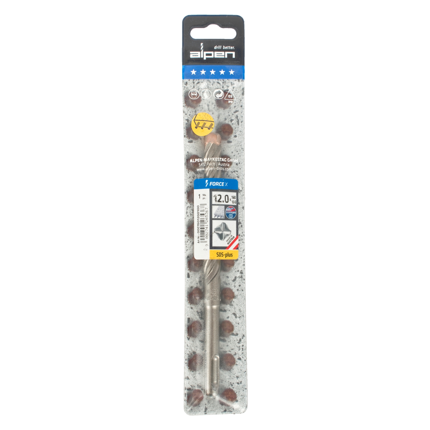 Force X 12.0 X 160/100 Sds-plus Rebar Drill Bit X4 Cutting Edges