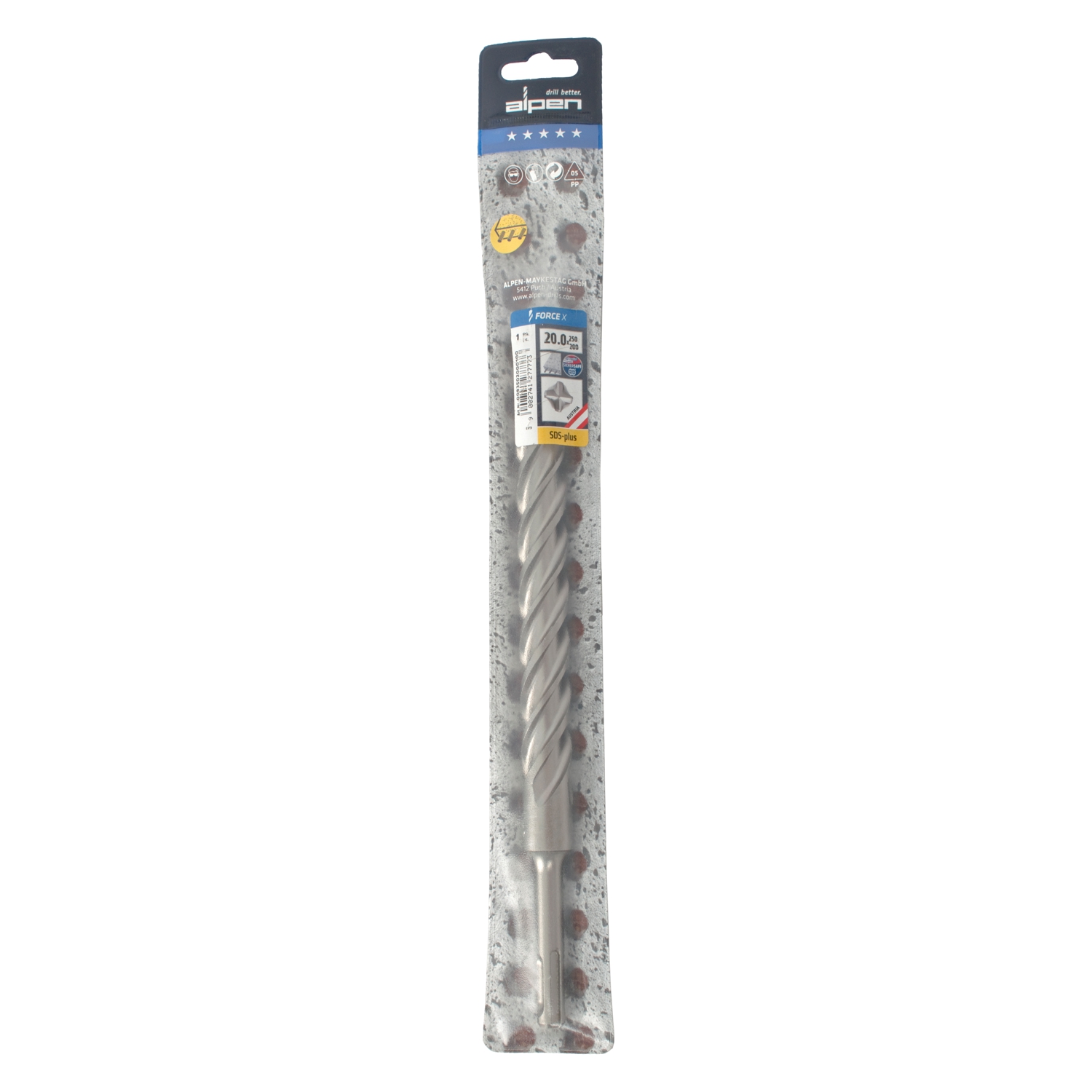 Force X 20.0 X 250/200 Sds-plus Rebar Drill Bit X4 Cutting Edges