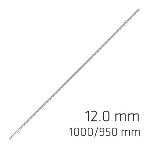 Force X 12.0 X 1000/950 Sds-plus Rebar Drill Bit X4 Cutting Edges