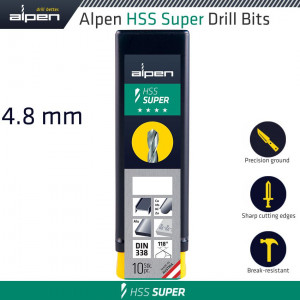 Hss Super Drill Bit 4.8mm Bulk
