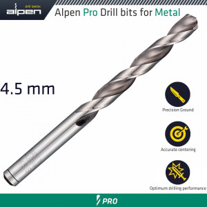 ALPEN Pro Hss Drill Din 338 Rn 135 With Split Point 4.5mm Bulk