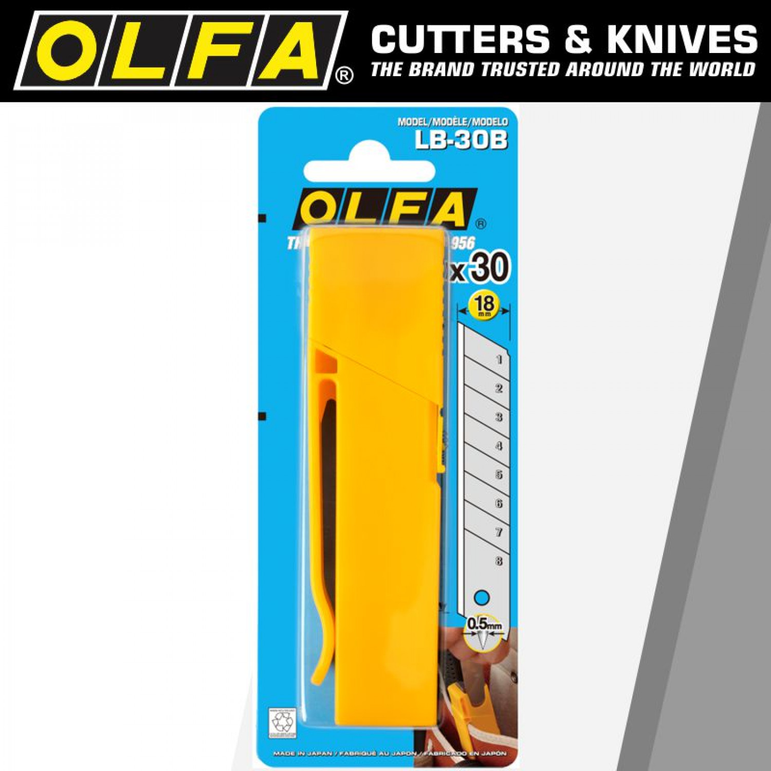OLFA Blades Lb-30b 30/pack 18mm With Belt Clip