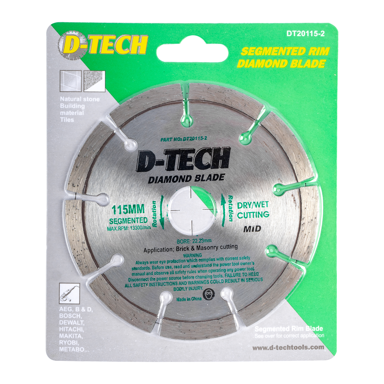 Diamond Blade Segmented Mid. 115x22,23mm Screed/cem.brick/masonry