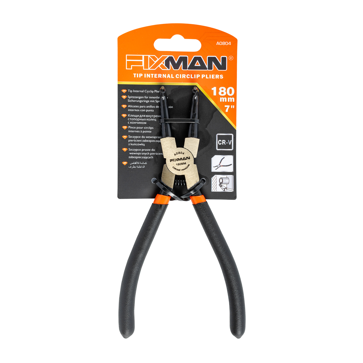 FIXMAN Internal Circlip Pliers 7'/180mm X 90 Deg