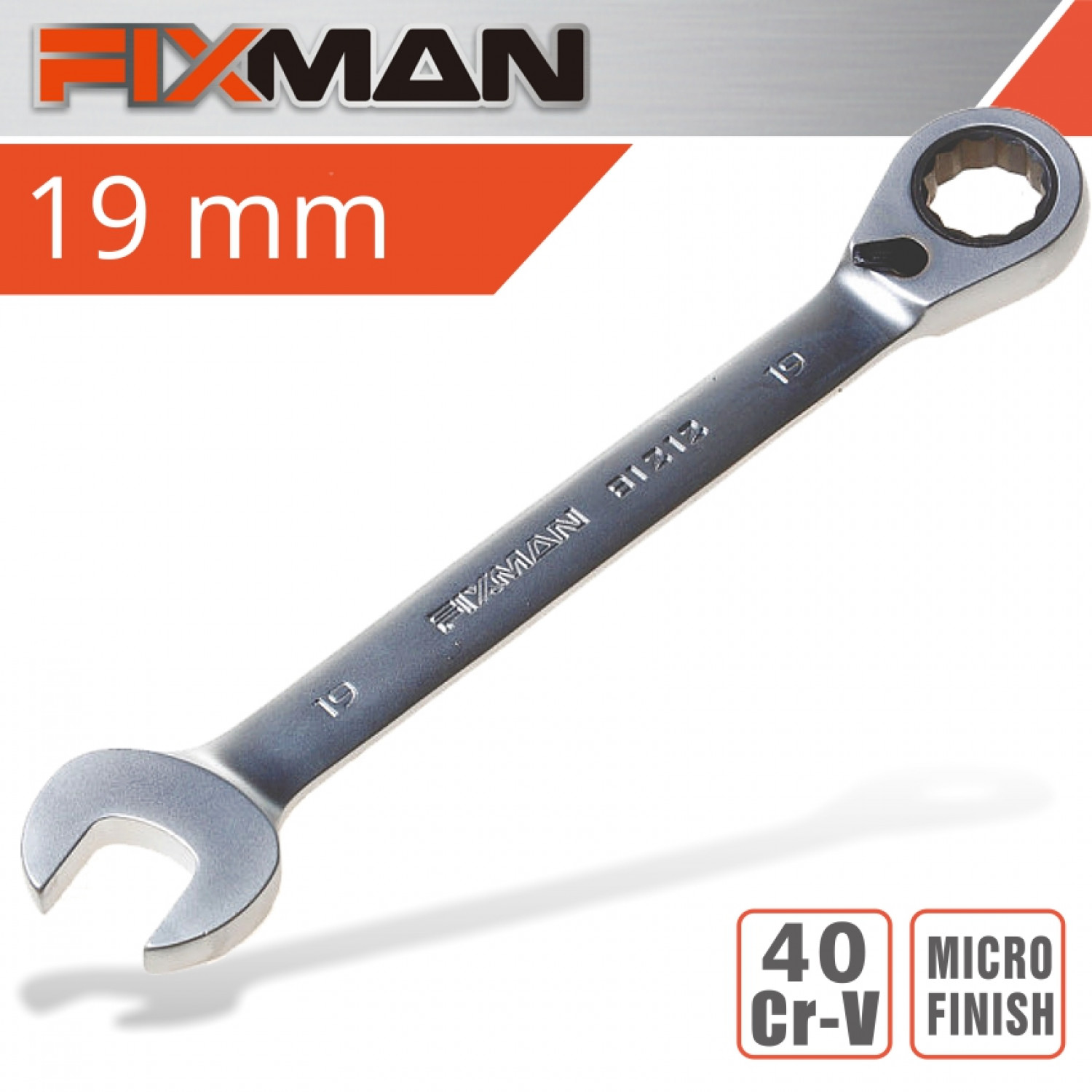 FIXMAN Reversible Combination Ratcheting Wrench 19mm
