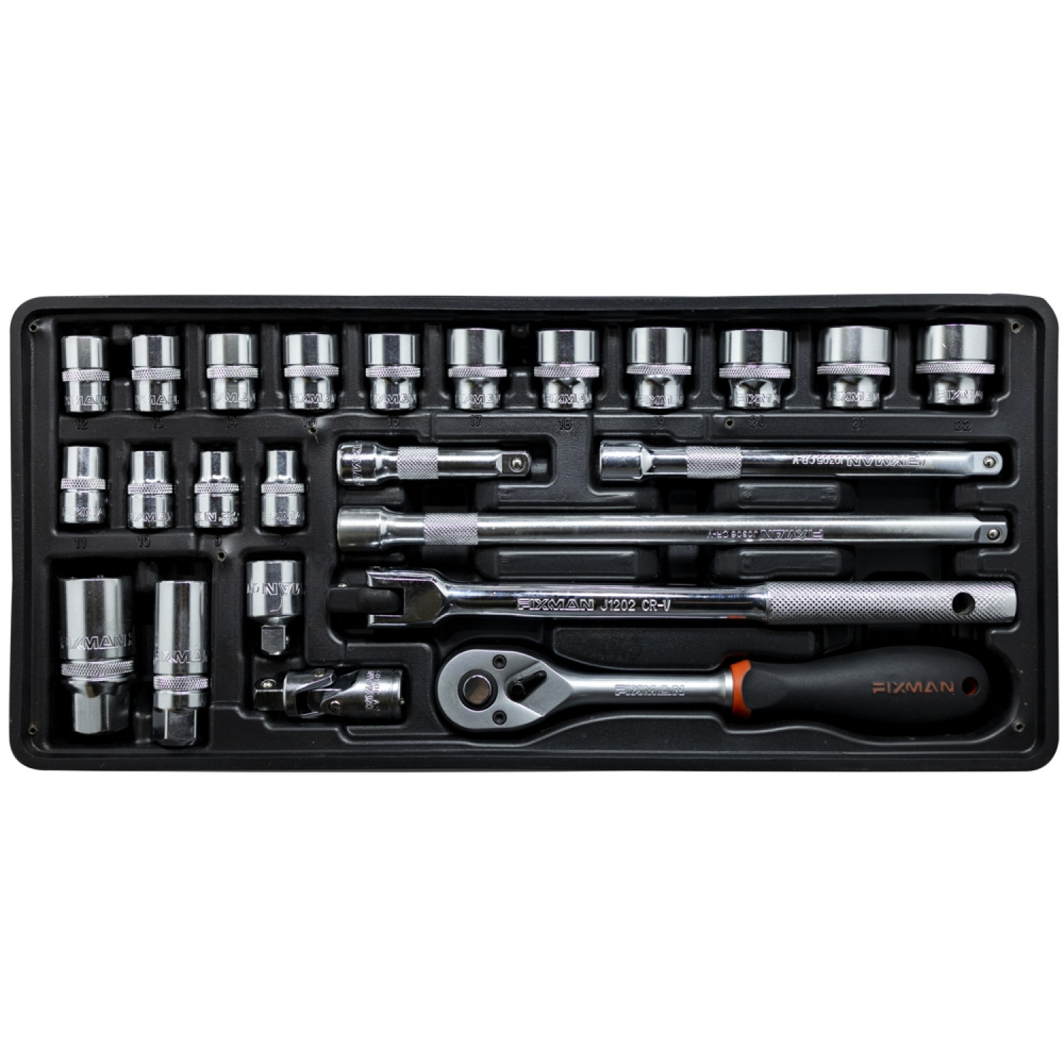 FIXMAN Tray 24 Piece 3/8' Drive Sockets And Accessories