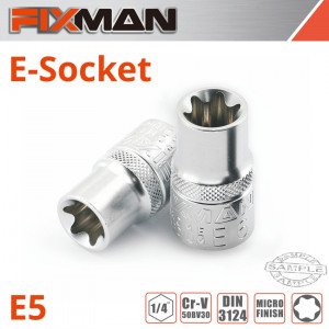 FIXMAN 1/4' Drive E-socket 6 Point E5