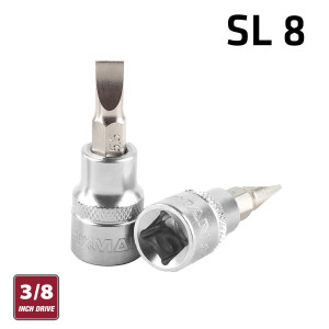 FIXMAN 3/8' Dr.bit Socket Sl8 Slotted Screwdriver Bit