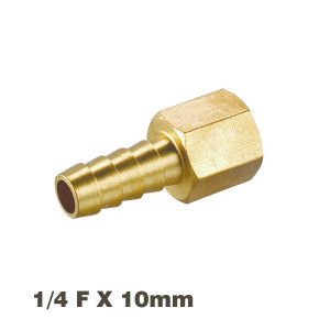 Hose Tail Connector Brass 1/4f X 10mm
