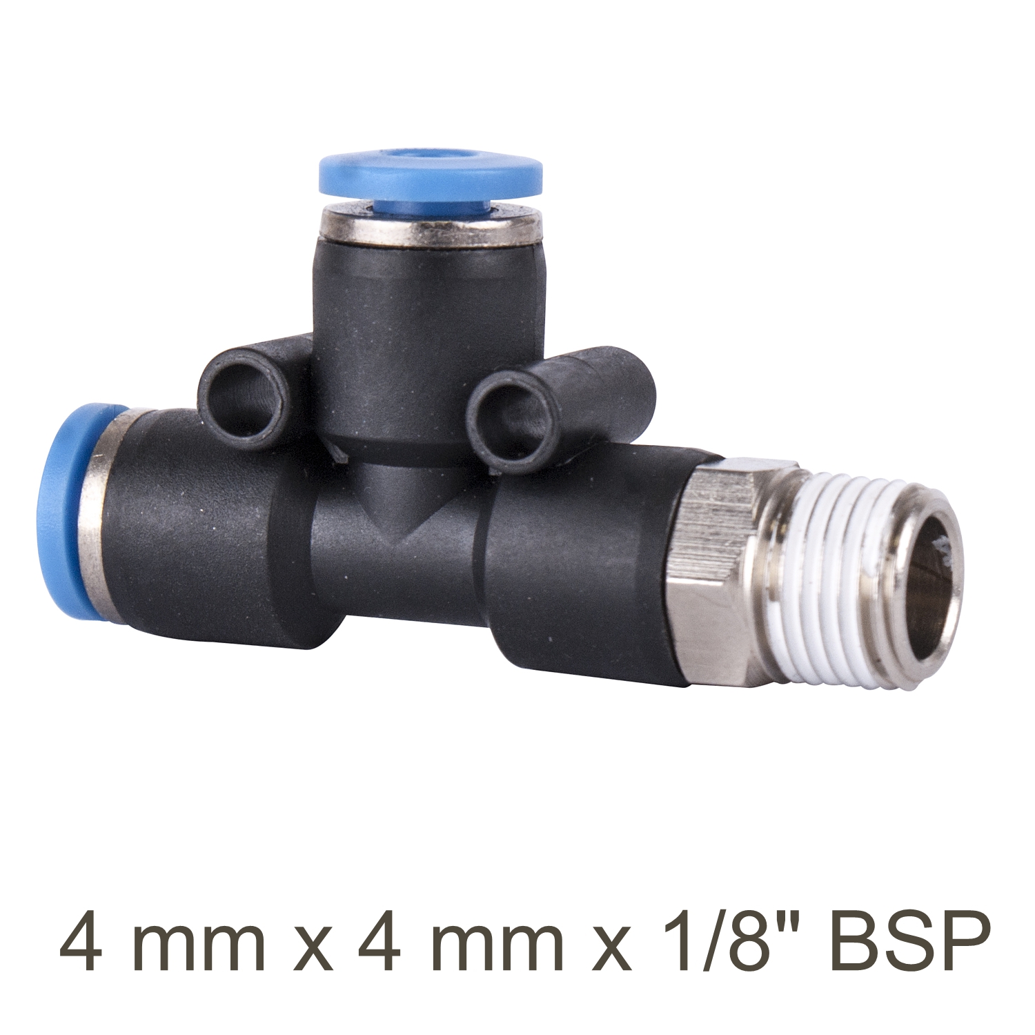 Pu Hose Fitting Tee 4mm X 4mm X 1/8'm