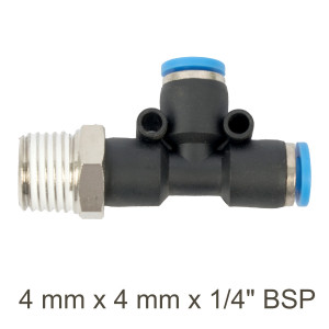 Pu Hose Fitting Tee 4mm X 4mm X 1/4'm