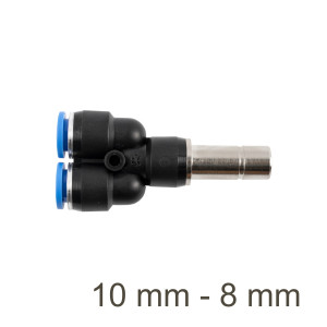 Red. Insert Y-joint Pu 10mm - 8mm