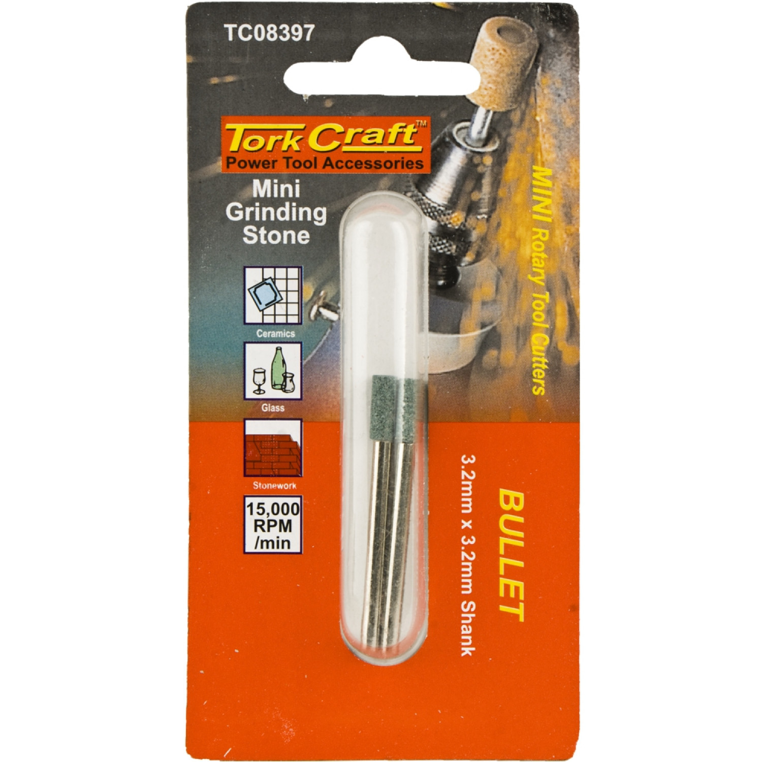 Mini Grinding Stone 3.2mm Bullet 3.2mm Shank