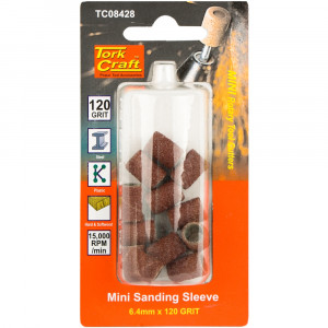 Mini Sanding Sleeve 6.4mm 120g 12pc