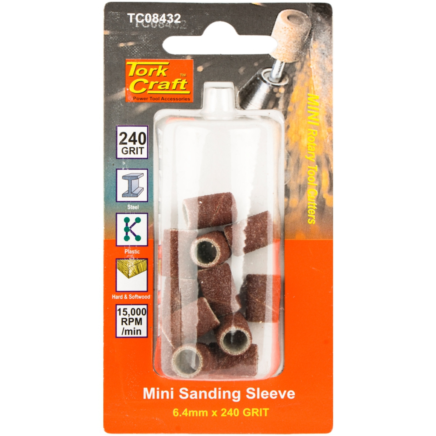 Mini Sanding Sleeve 6.4mm 240g