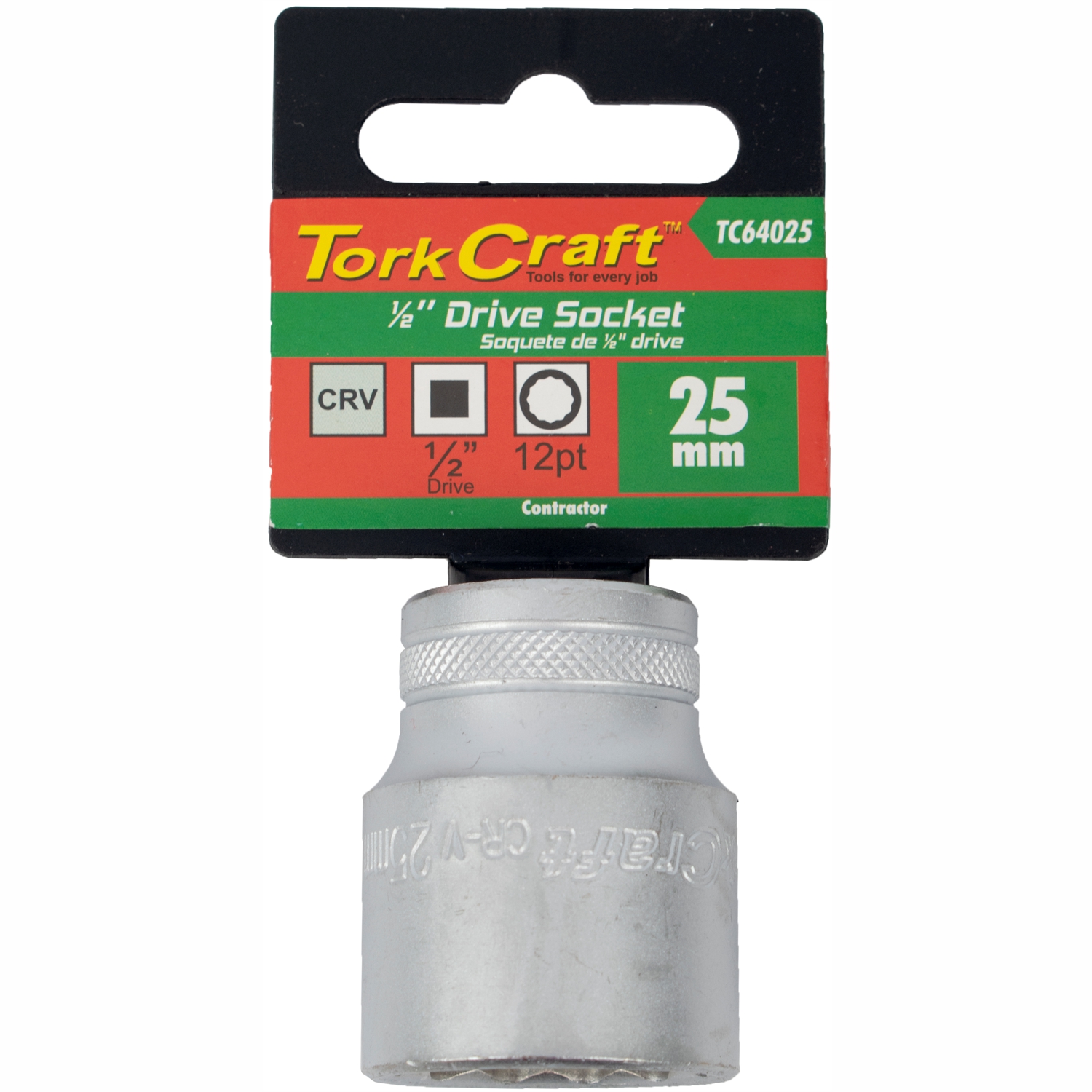 Socket 25mm X 33.8mm 1/2" Drive Crv 12 Point