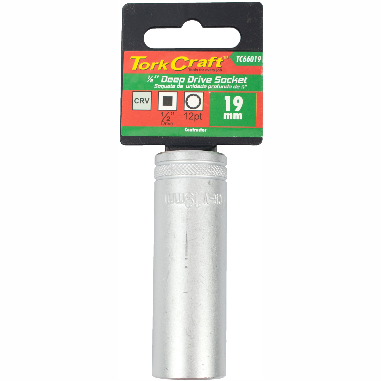 Socket 19mm 1/2" Dr Deep Socket Crv 12 Point
