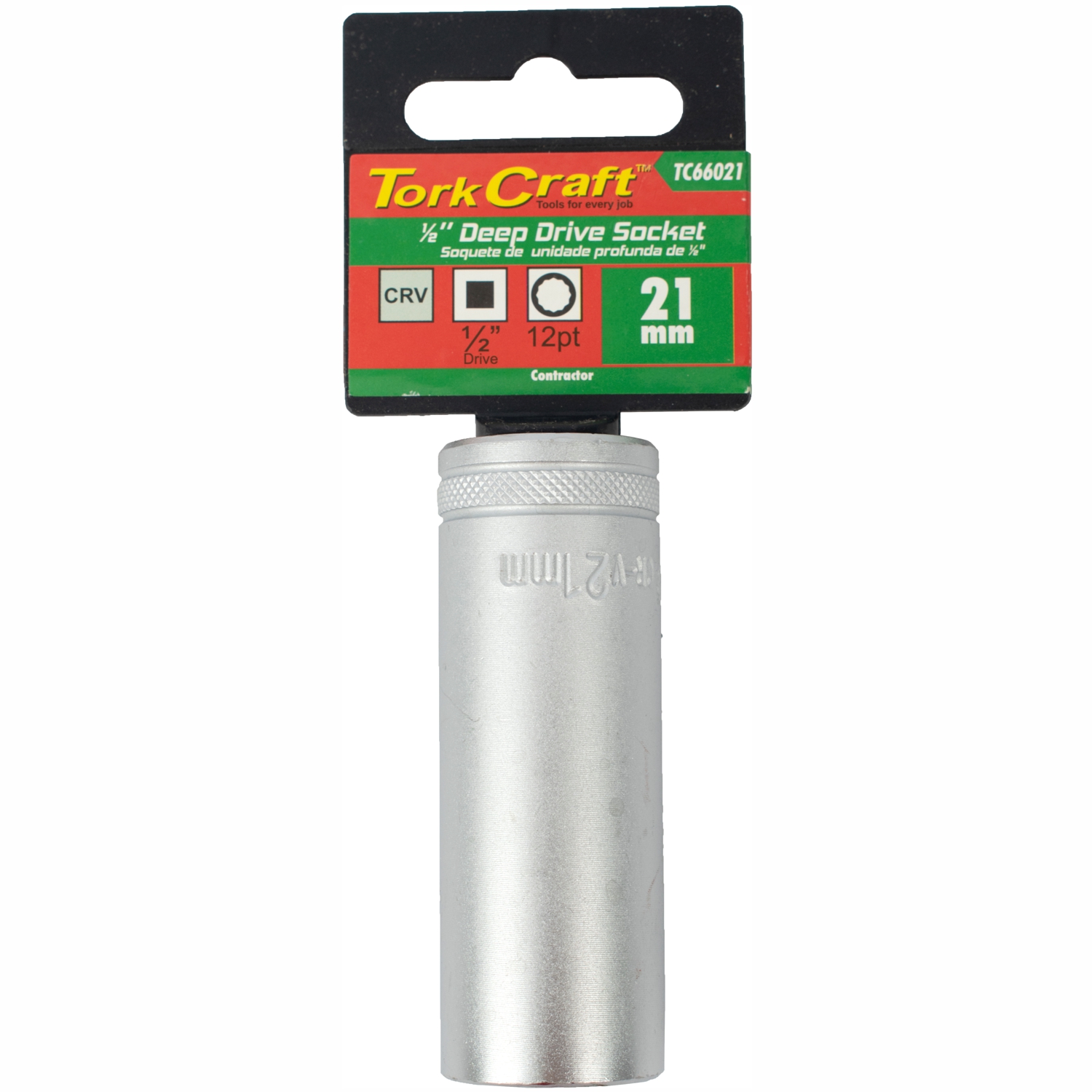 Socket 21mm 1/2" Dr Deep Socket Crv 12 Point