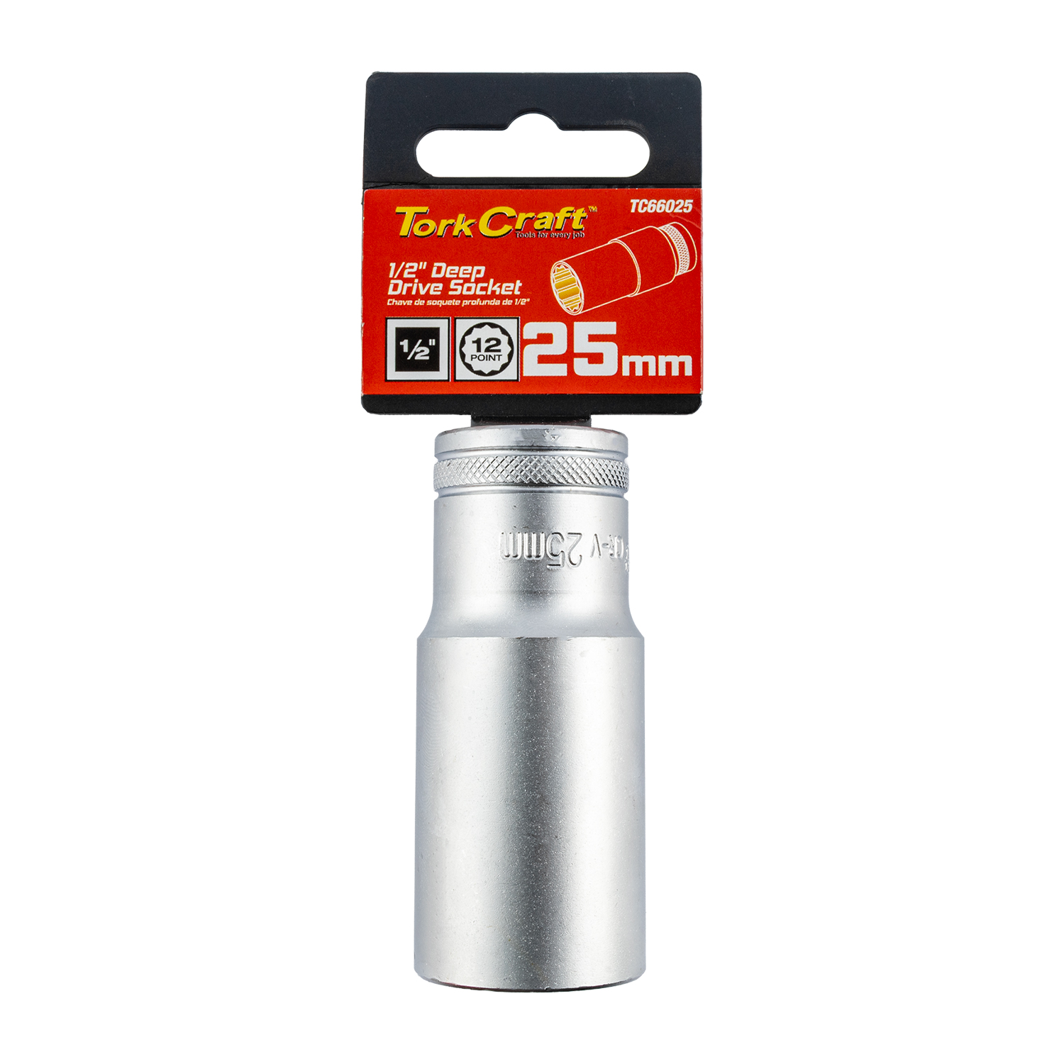 Socket 25mm 1/2" Dr Deep Socket Crv 12 Point
