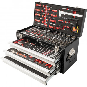 Tool Box 154 Pce 3 Drawer & Top Tray 535x255 X 315mm Track Box