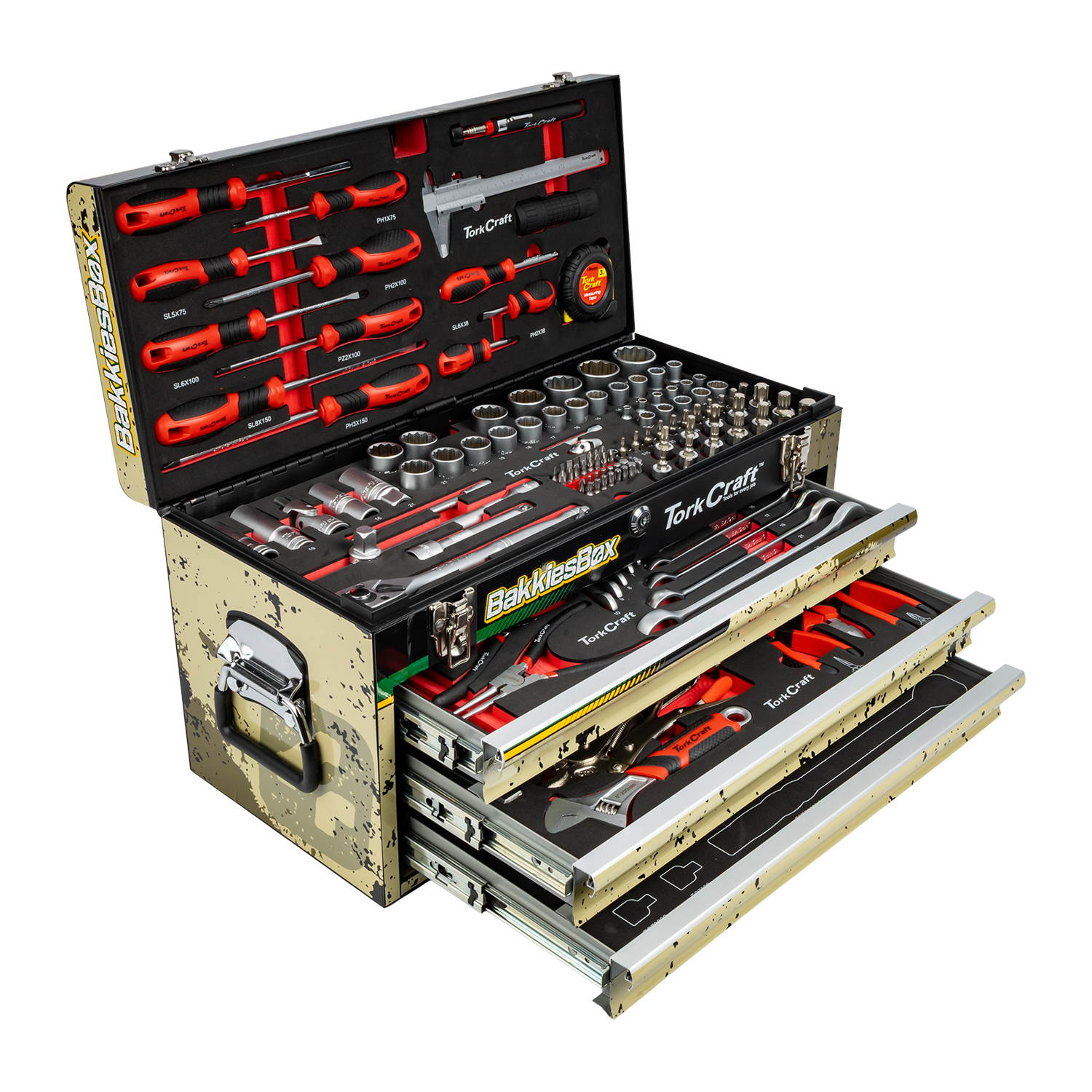 Tool Box 154 Pce 3 Drawer & Top Tray Limited Edition Track Box Bakkies