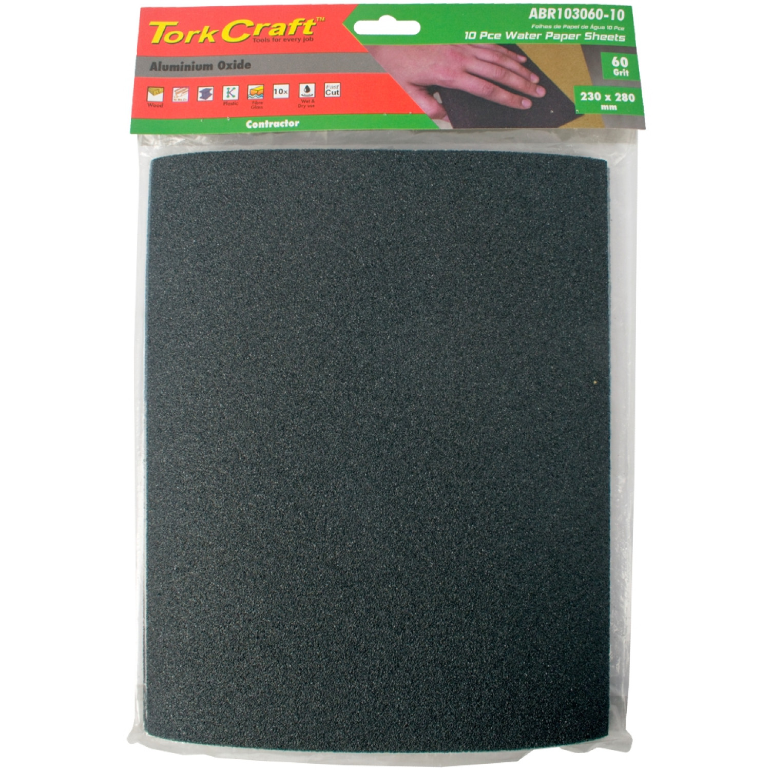 Water Paper 230 X 280mm 60 Grit Wet & Dry 10 Per Pack Std