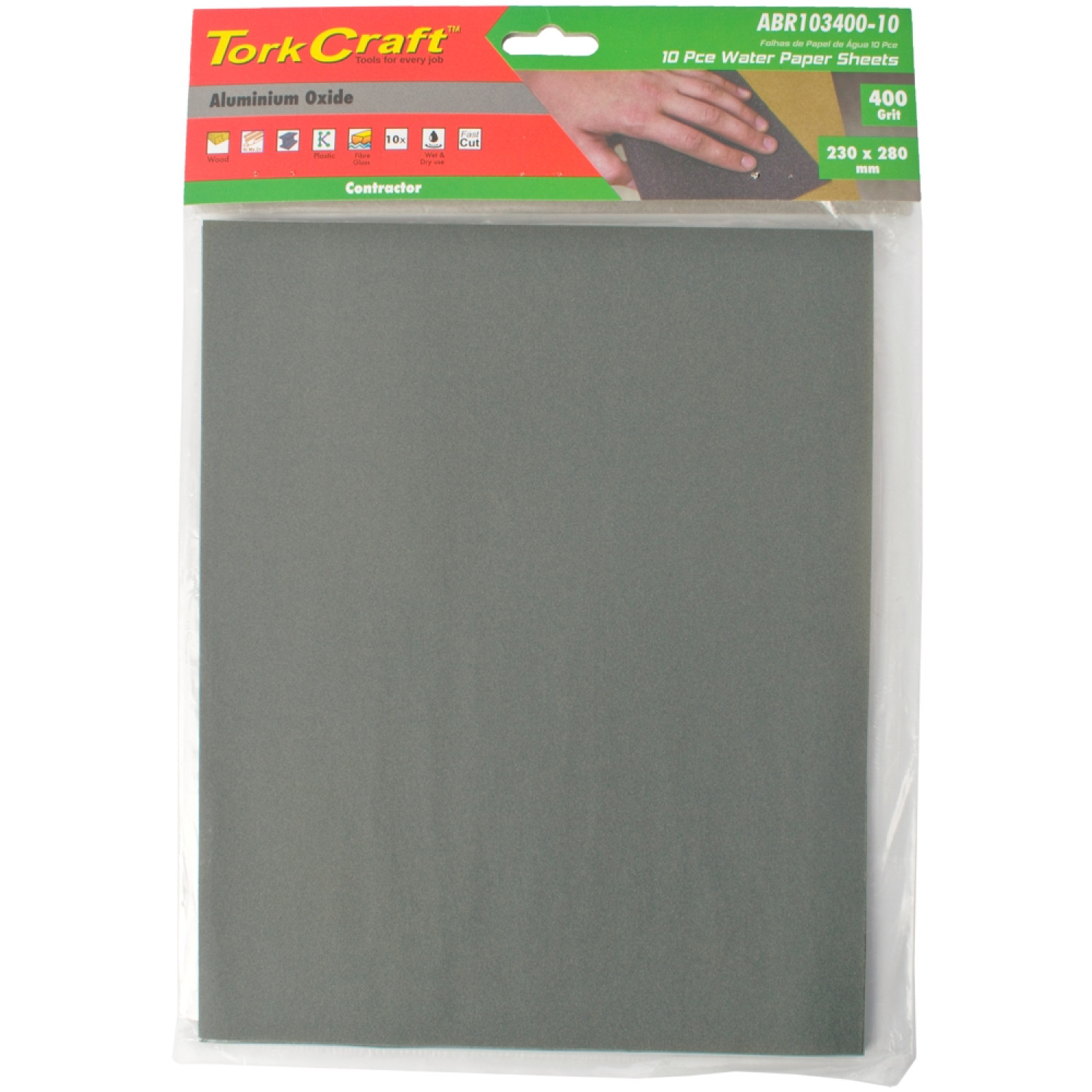Water Paper 230 X 280mm 400 Grit Wet & Dry 10 Per Pack Std