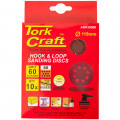Sanding Disc 115mm 60 Grit With Holes 10/pk Hook And Loop