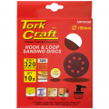 Sanding Disc 150mm 320 Grit With Holes 10/pk Hook And Loop