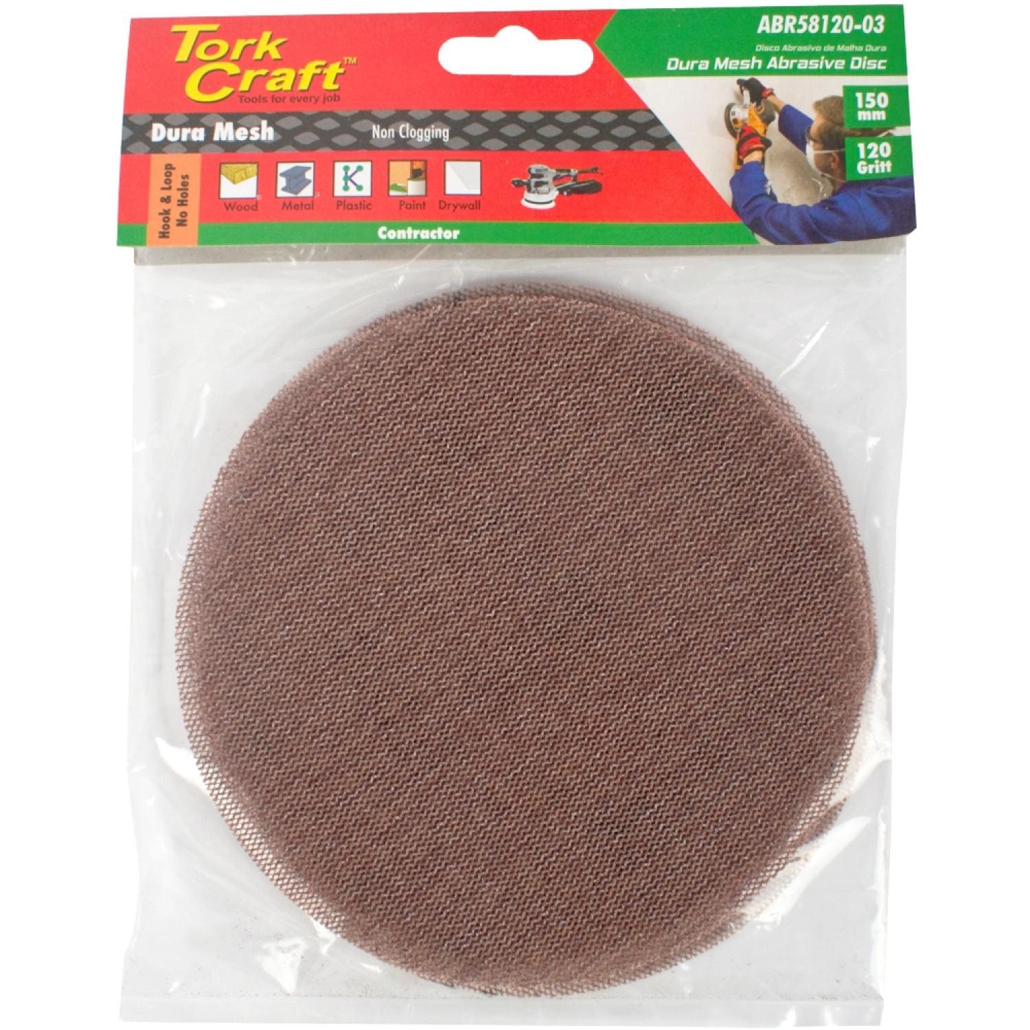 Dura Mesh Abr.disc 150mm Hook And Loop 120grit 3pc For Sander Polisher