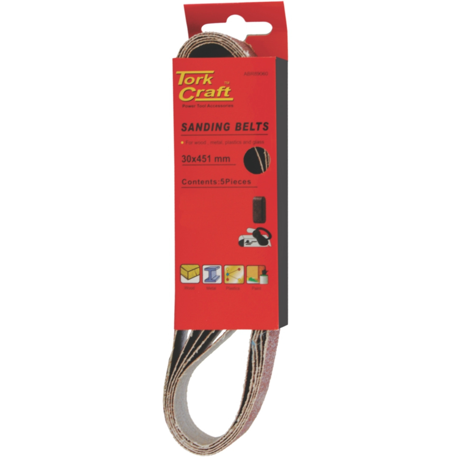 Sanding Belt 30 X 451 Power Hole 100 Grit 5/pk