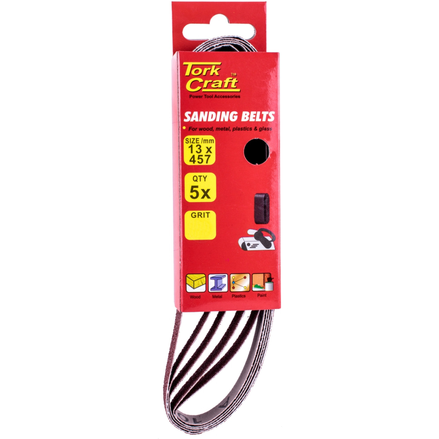 Powerfile Sanding Belt 13 X 457mm 40 Grit 5/pk