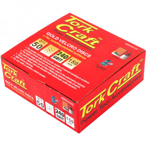 Gold Disc (50 Pieces) 240 Grit 150mm X 6+1 Holes Hook And Loop