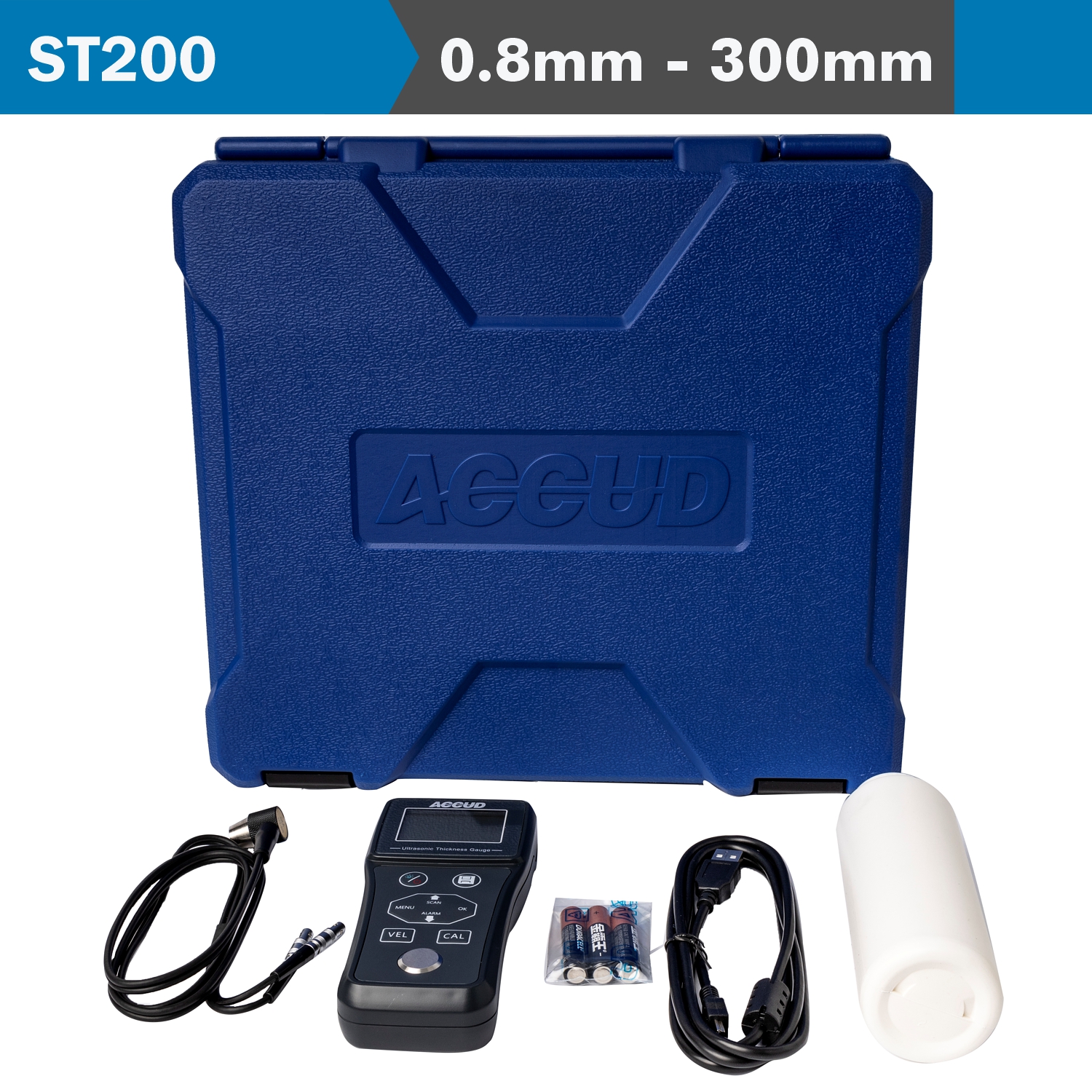 Ultrasonic Thickness Gauge 0.8-300mm Gen. Use 5.0mhz