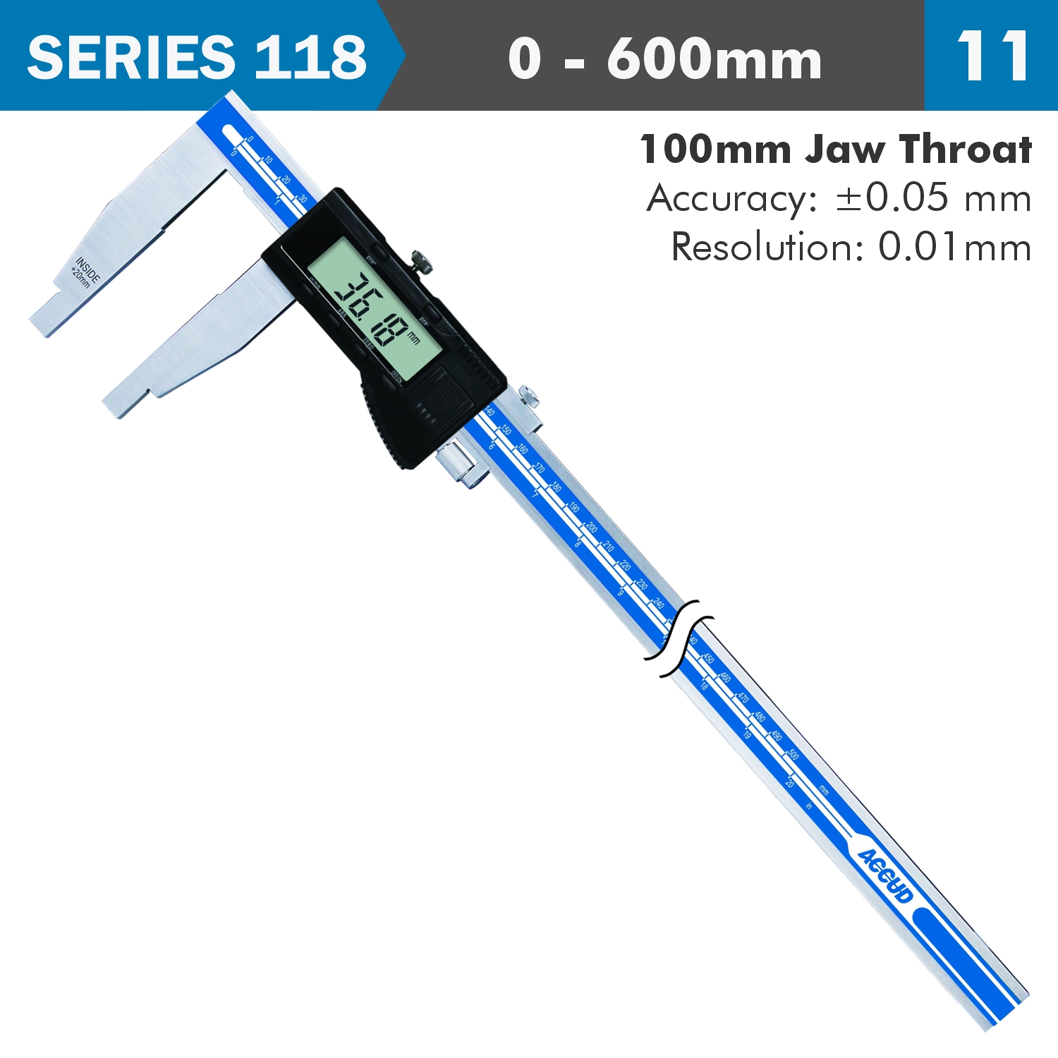 Dig. Caliper 600mm 0.05mm Acc. S/stell 0.01mm Res.