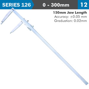 Vernier Caliper 300mm 0.05mm Acc. 150mm 0.02mm Grad S/steel