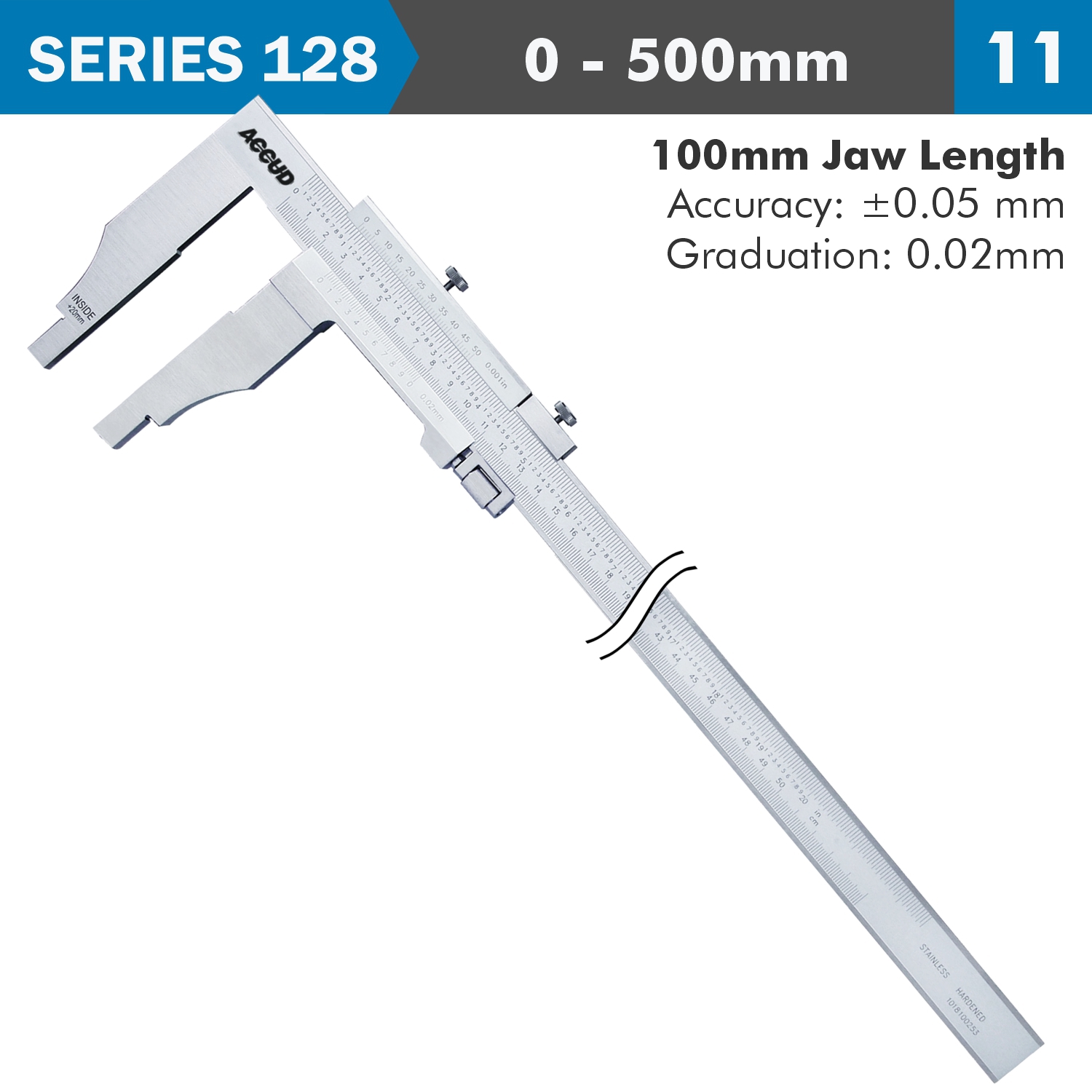 Vernier Caliper Jaw Length 100mm 0-500mm