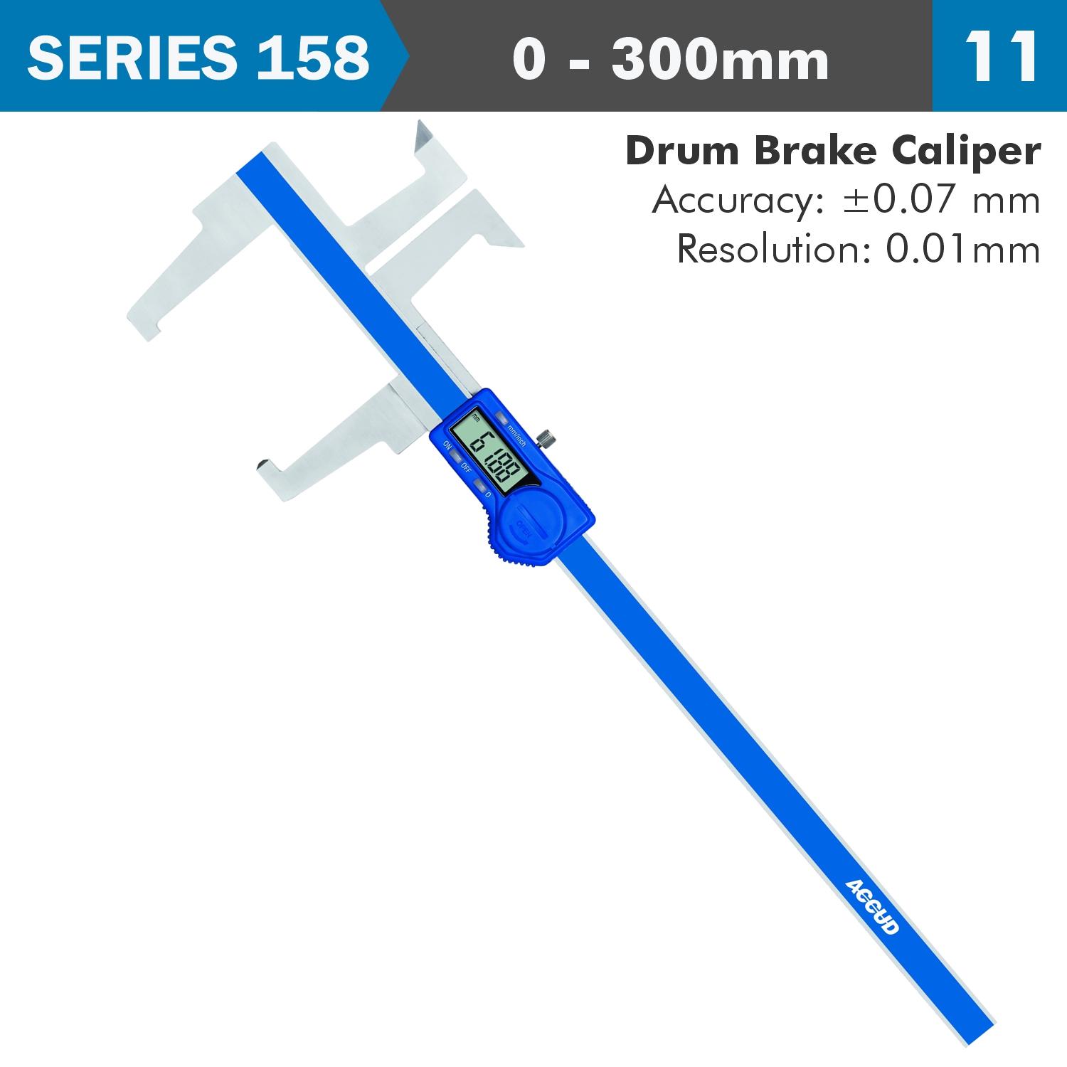 Digital Drum Brake Caliper 0-300mm/0.12' 0.01mm/0.0005'